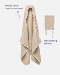 The Ribbed Hooded Towel + Bath Mitt